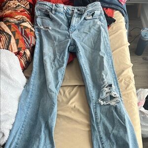 American Eagle Outfitters Blue Flare Wide Leg Jeans